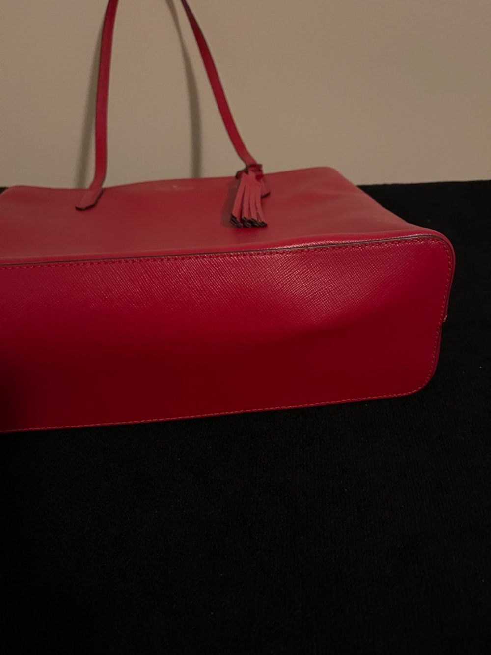 NWOT..kate spade Red Leather Tote with Double Straps - Picture 4 of 11